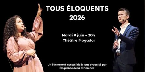 image "tous éloquents 2026" Mardi 9 juin 20h au Théâtre Mogador