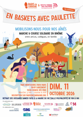 Affiche en baskets avec Paulette 